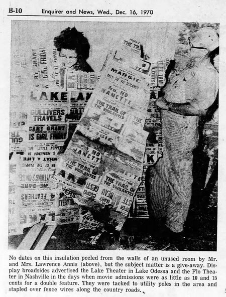 Lake Theatre - Dec 1970 Old Posters From Lake And Flo (newer photo)
